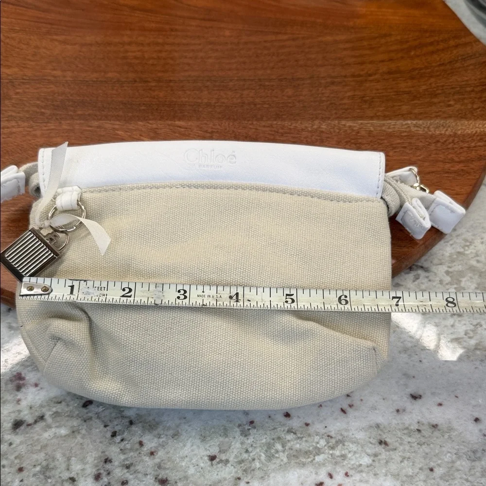 Chloe Parfum White and Cream Canvas Cosmetics Bag
